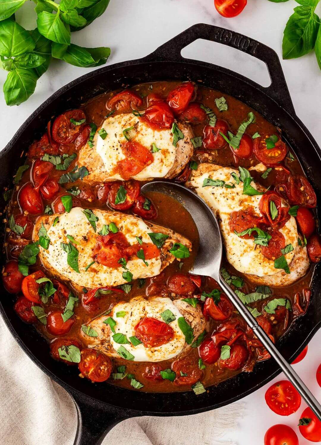 caprese chicken skillet