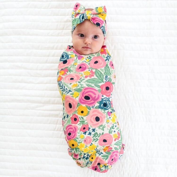 Garden Swaddle & Bow Headband
