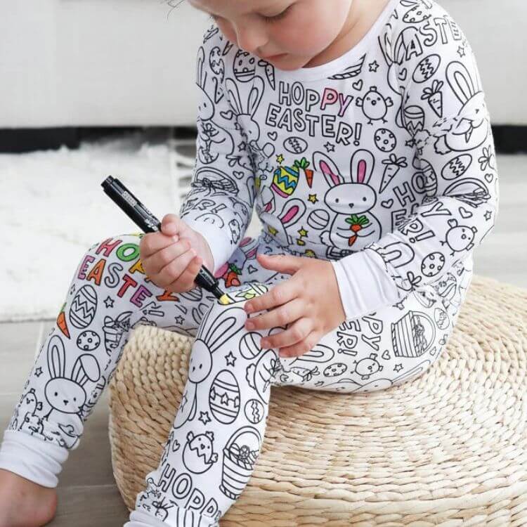 Hoppy Easter Colorable PJ Set