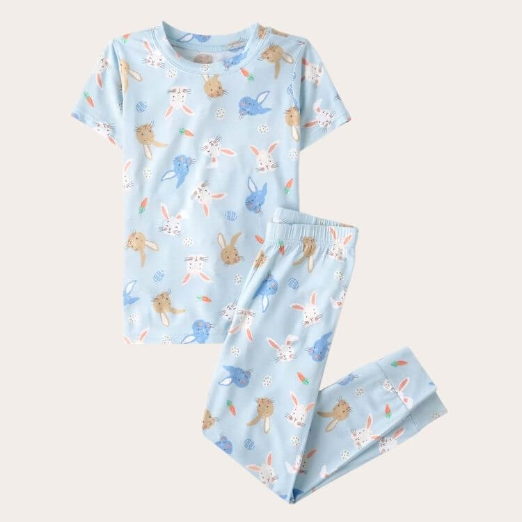 Blue Bunnies Easter Pajamas