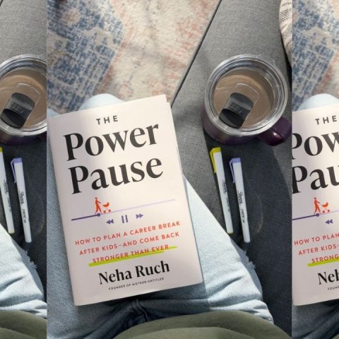 mom reading the power pause book
