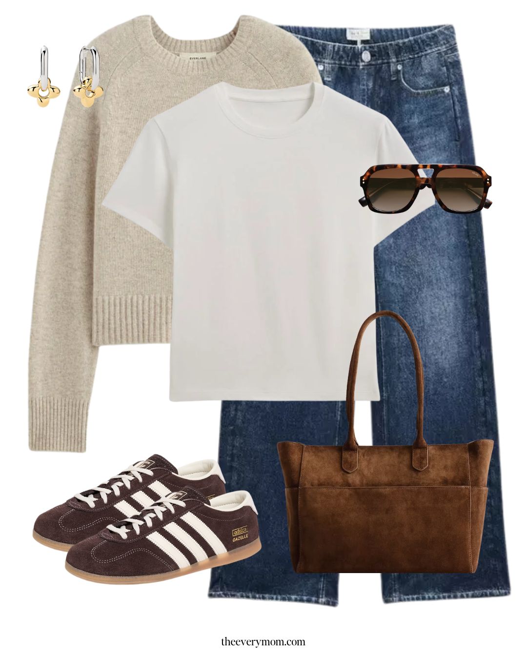Mom Spring Transition Outfit winter to spring outfit with comfortable jeans