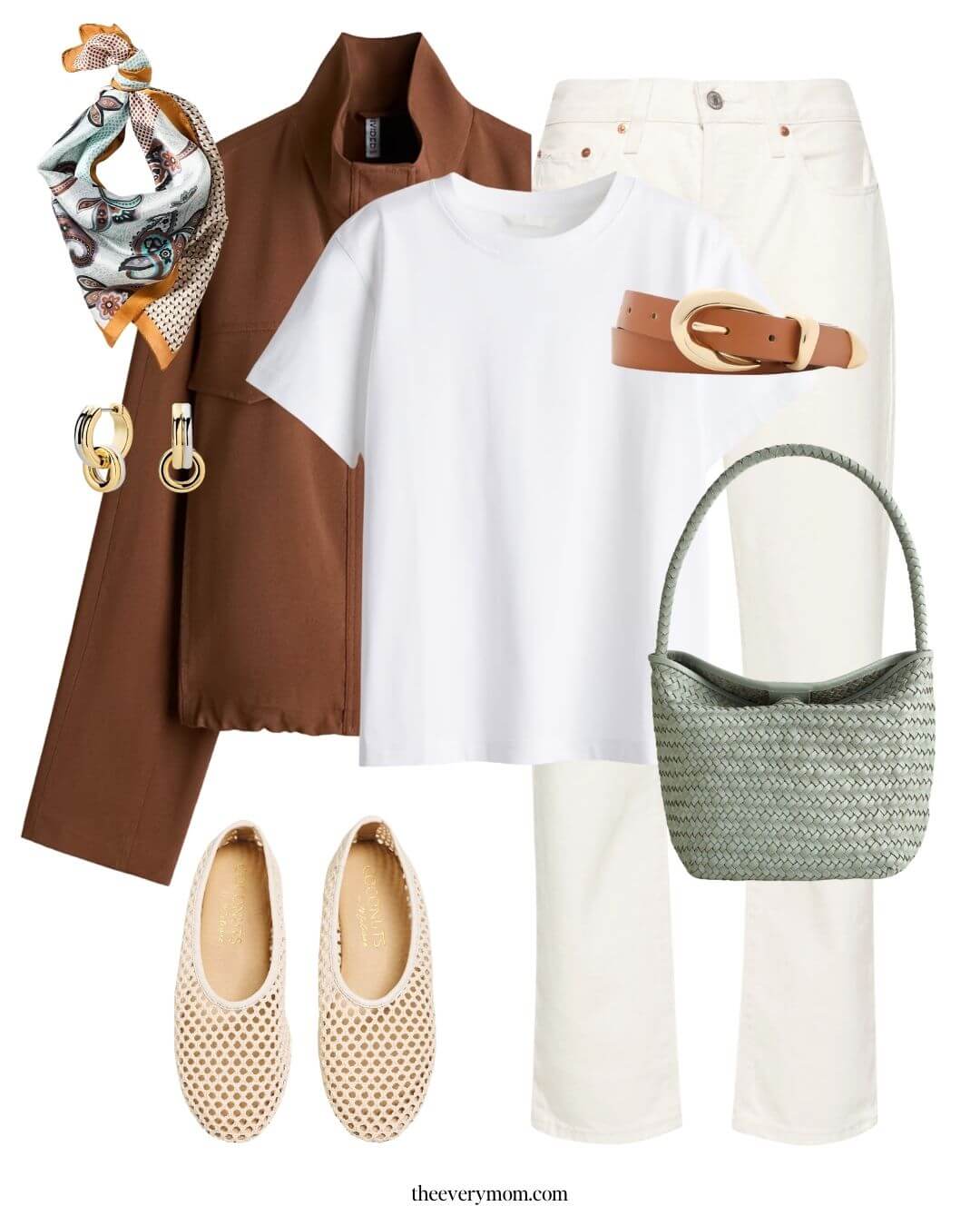 White jeans outfit for Spring 