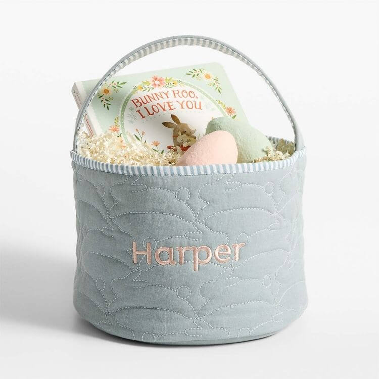 Quilted Bunny Kids Easter Basket