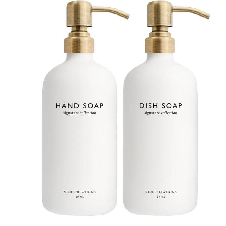 Glass Soap Dispenser Set