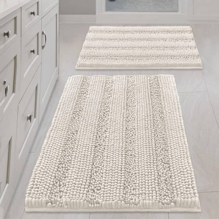 Extra Thick Striped Bath Rugs