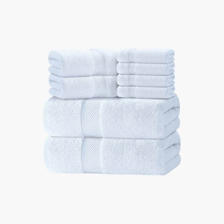 Luxury White Bath Towel Set 