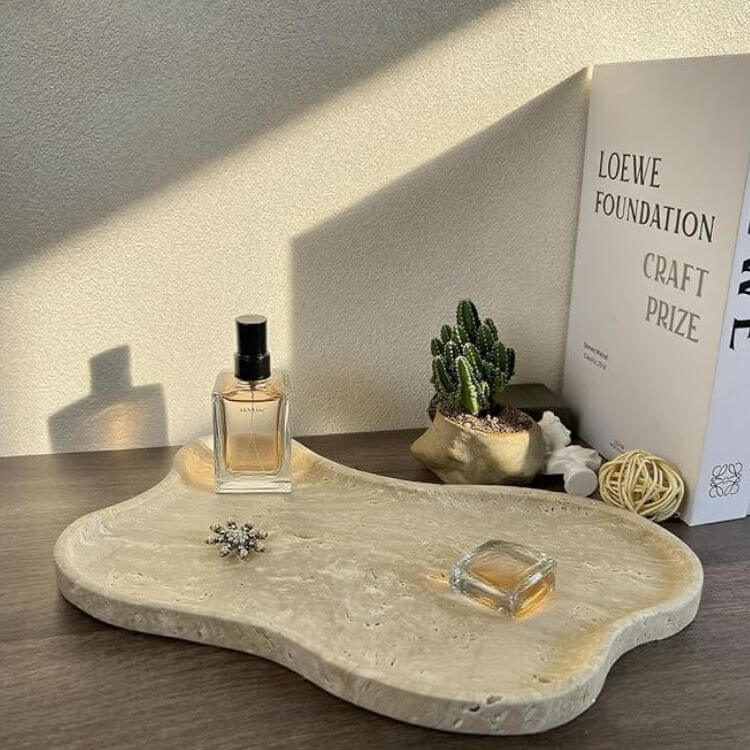 Natural Travertine Vanity Tray