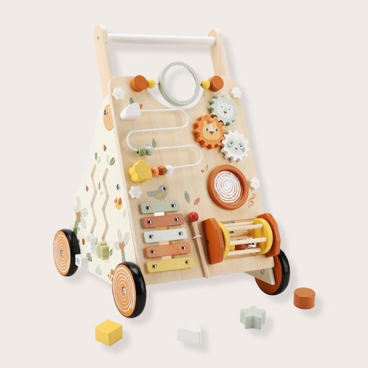 Wooden Baby Walker + Activity Center