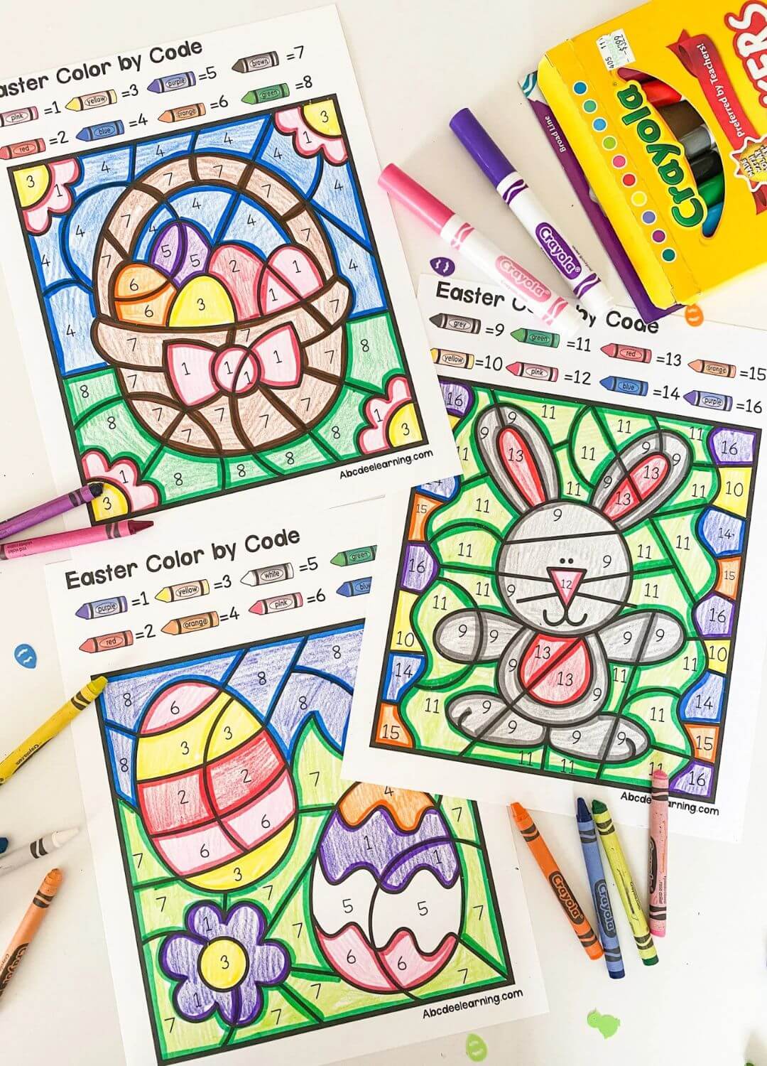 easter crafts color by number