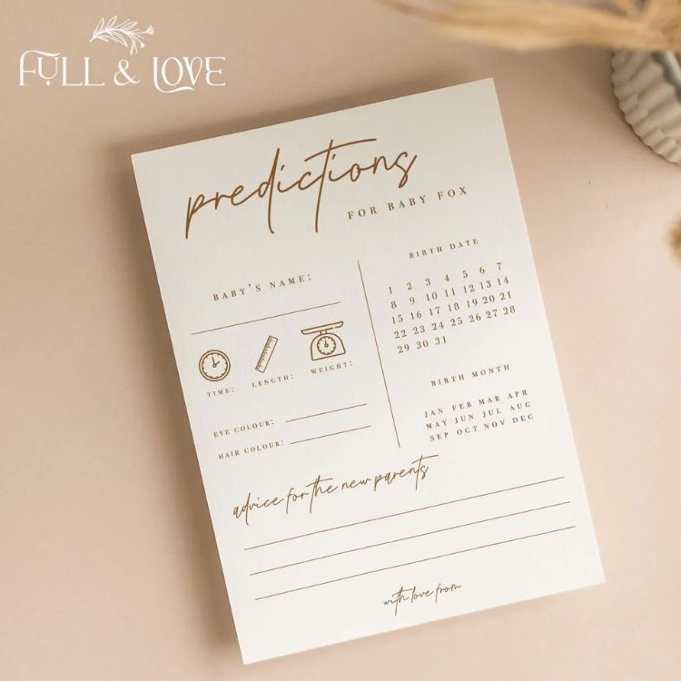 Baby Predictions Printable