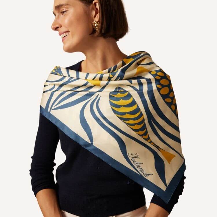 Mod Pesce Medium Silk Scarf