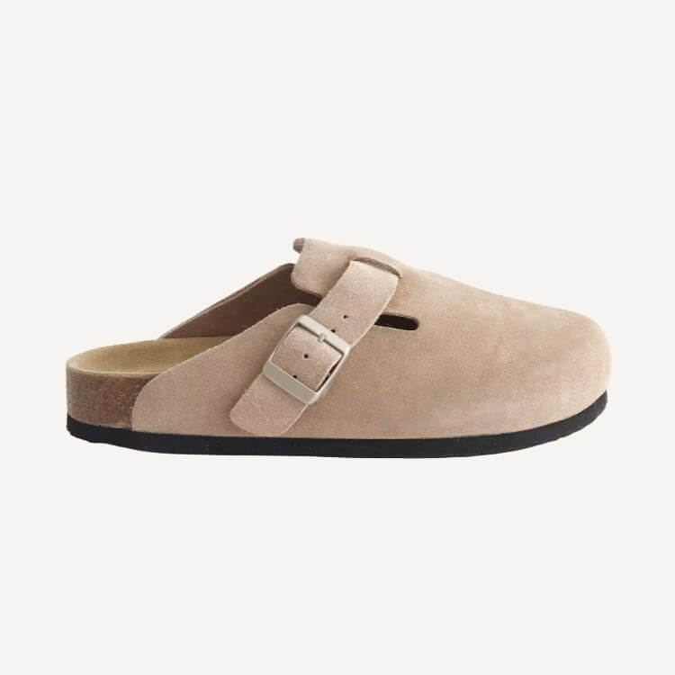 Water Repellent Suede Clog Mule