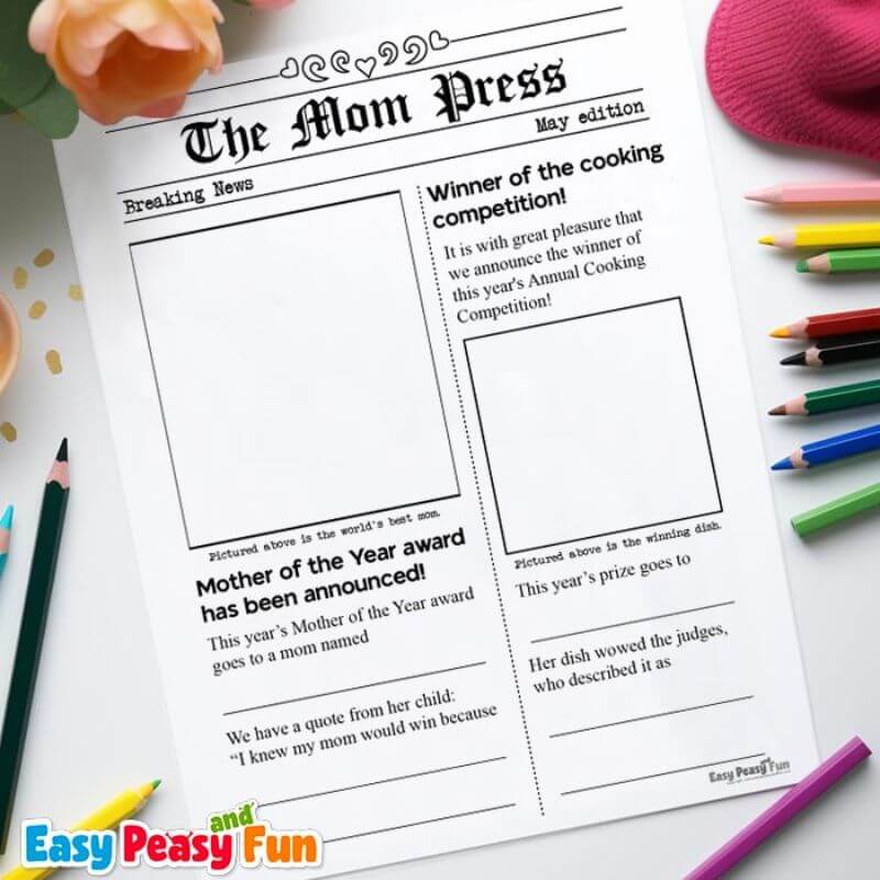 mom newspaper template