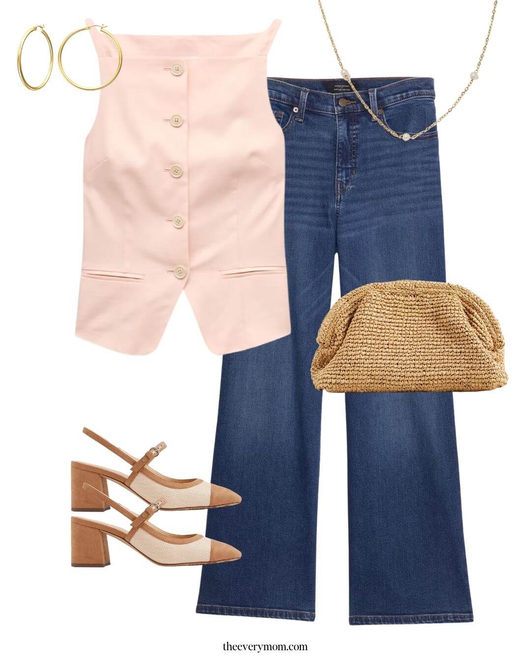 easter outfit idea with jeans and a cute top