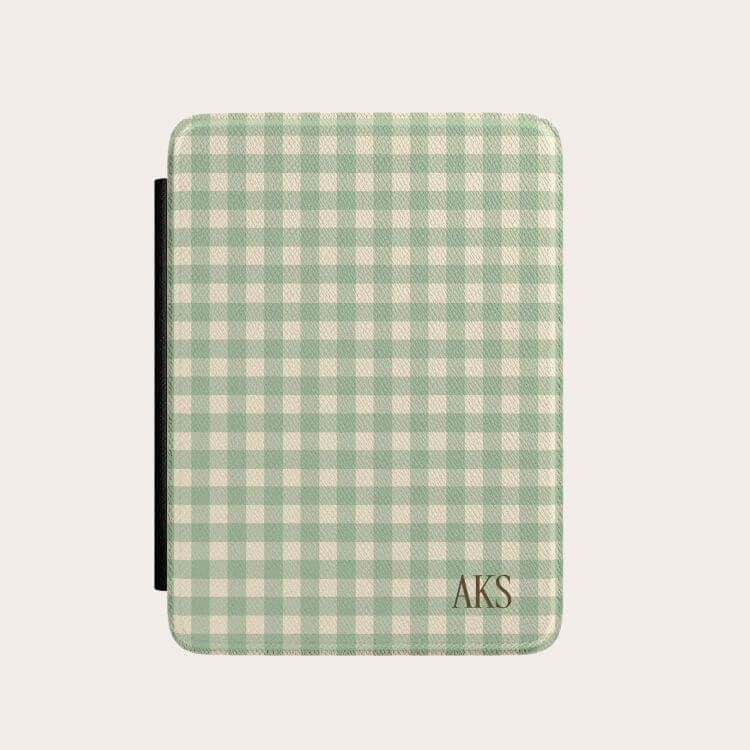 Green Gingham Kindle Case