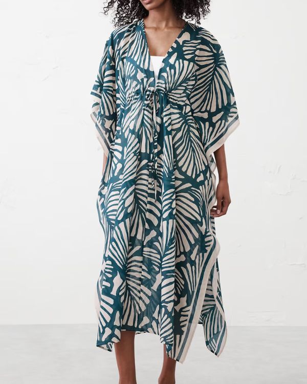 tropical print kaftan
