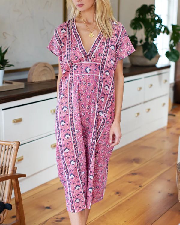 print kaftan dress