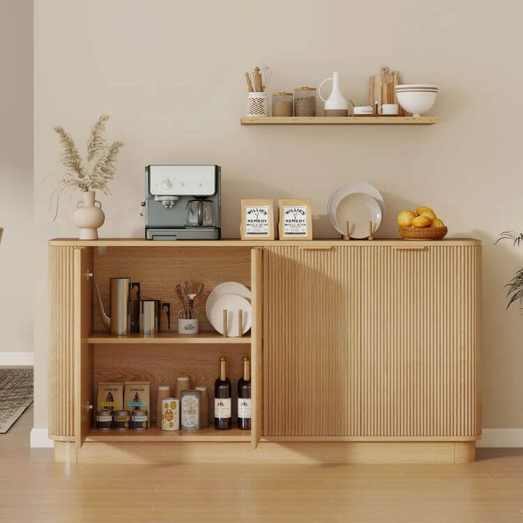 4-Door Credenza with Adjustable Shelves
