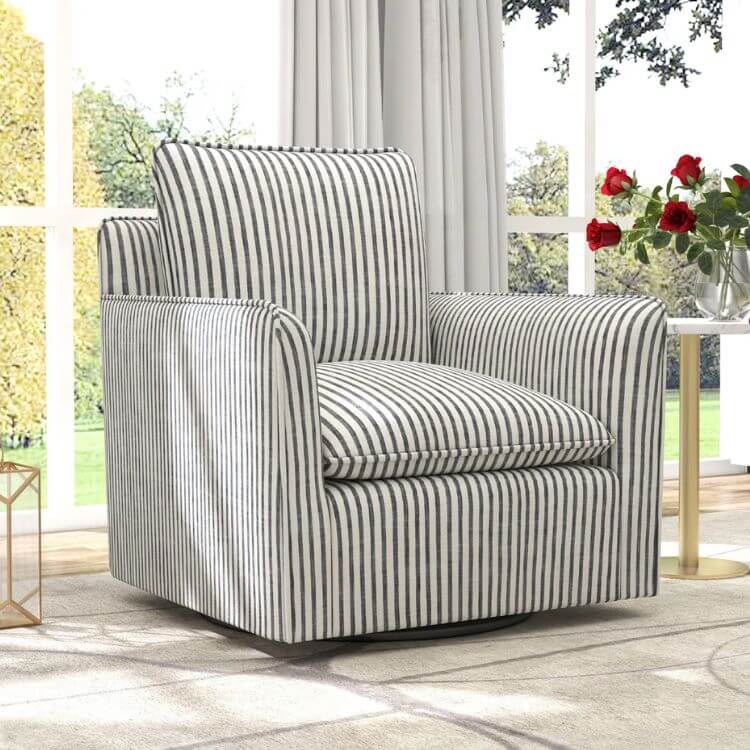 Upholstered Swivel Barrel Chair