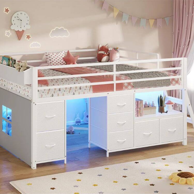Lofted Bed with Storage