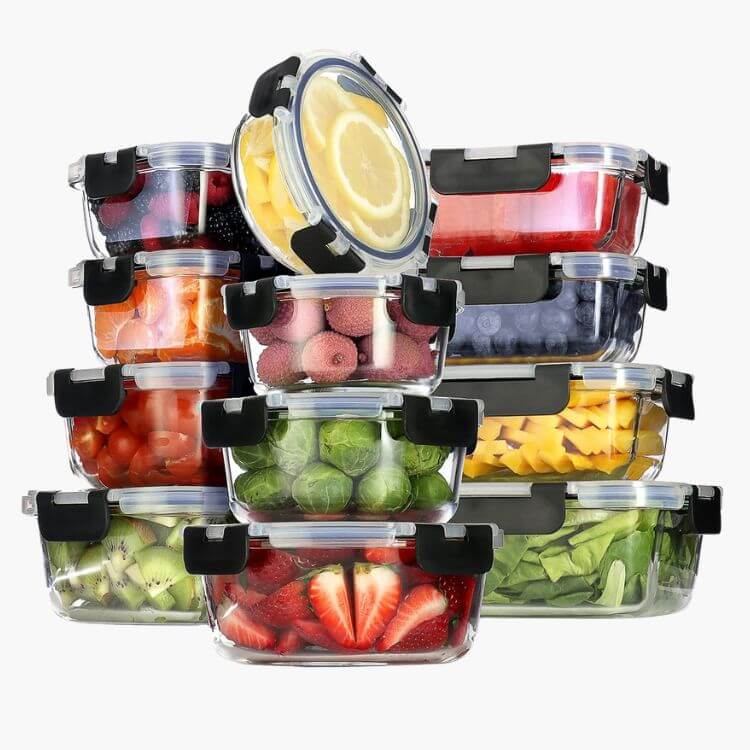 24-Piece Glass Storage Containers Set