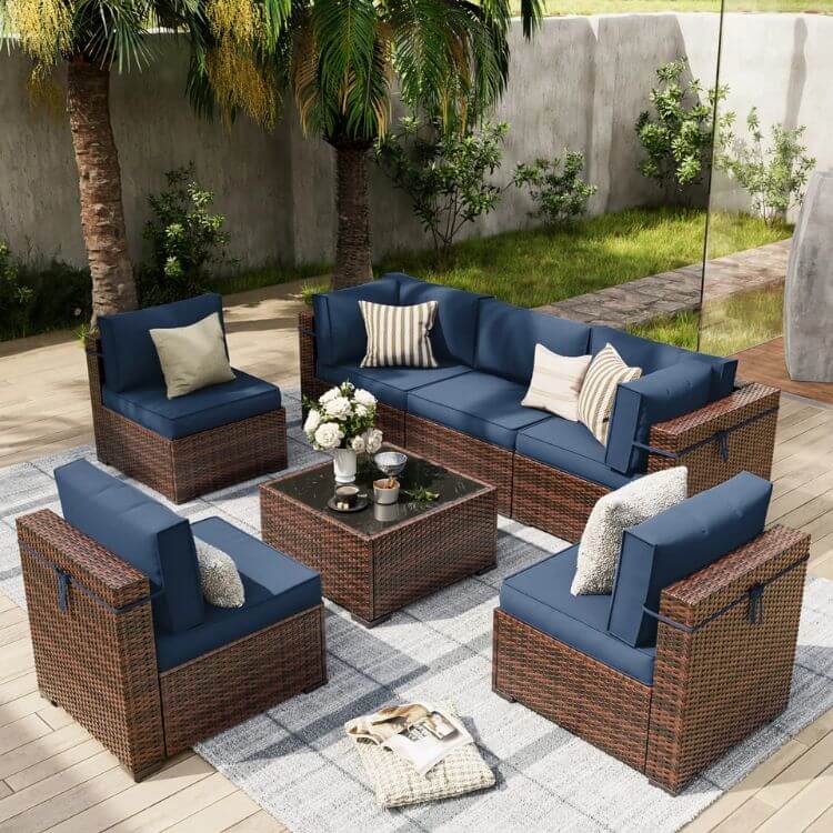 7-Piece Rattan Patio Set