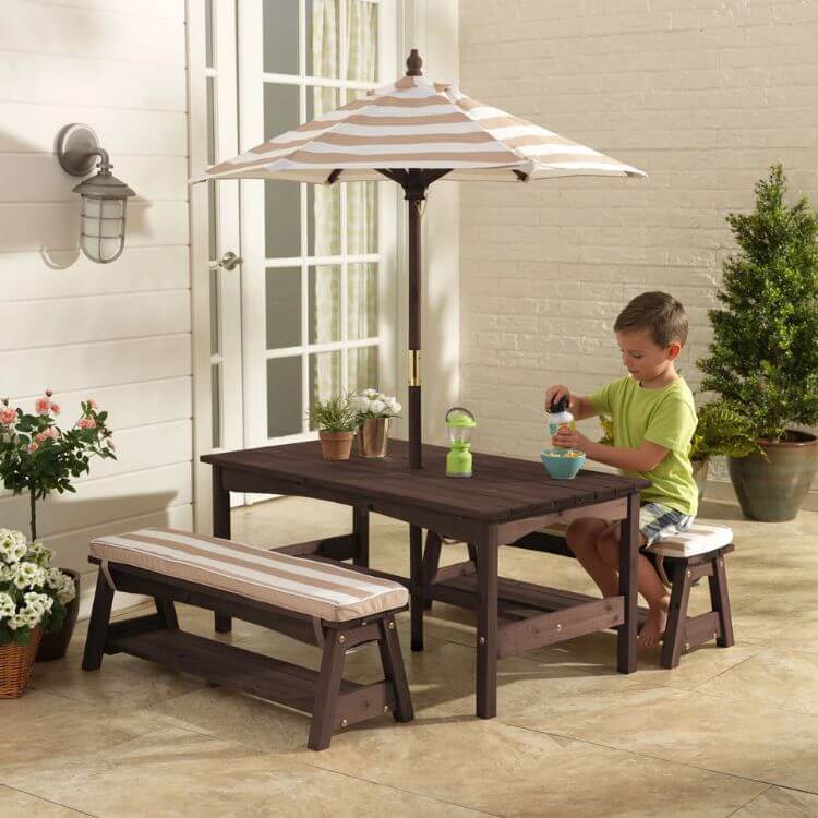 Kids Wooden Table and Bench