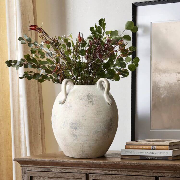 Terracotta Amphora Vase with Handles