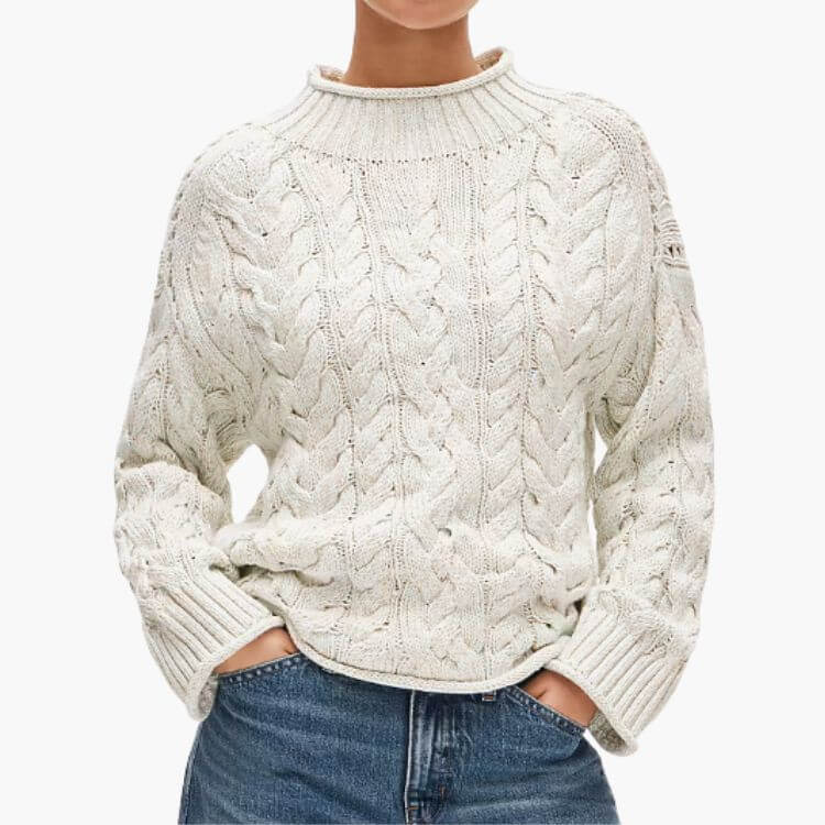 Rollneck Cable-Knit Sweater