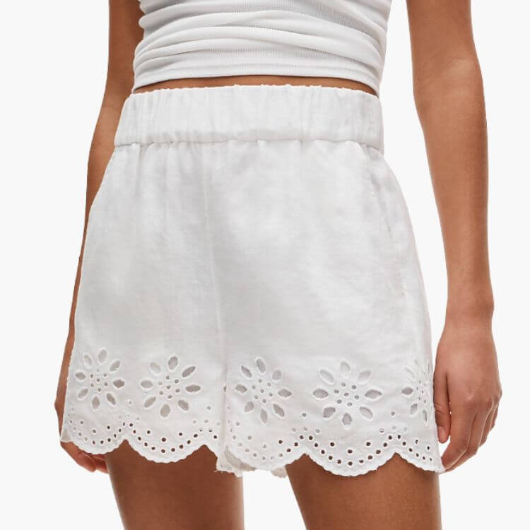 Tropez Eyelet Linen Short