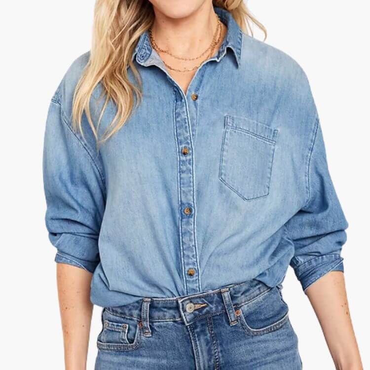 Oversized Button-Down Boyfriend Shirt