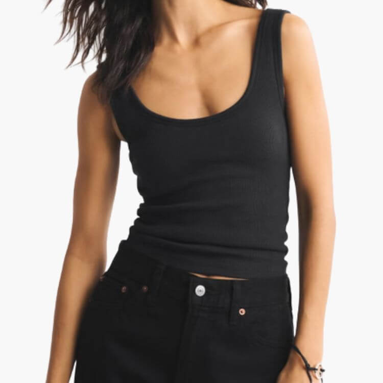 Bra-Free Rib Scoopneck Tank