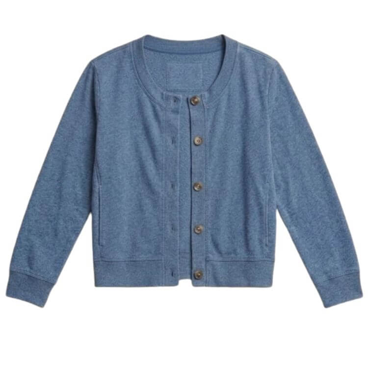 denim knit cardigan