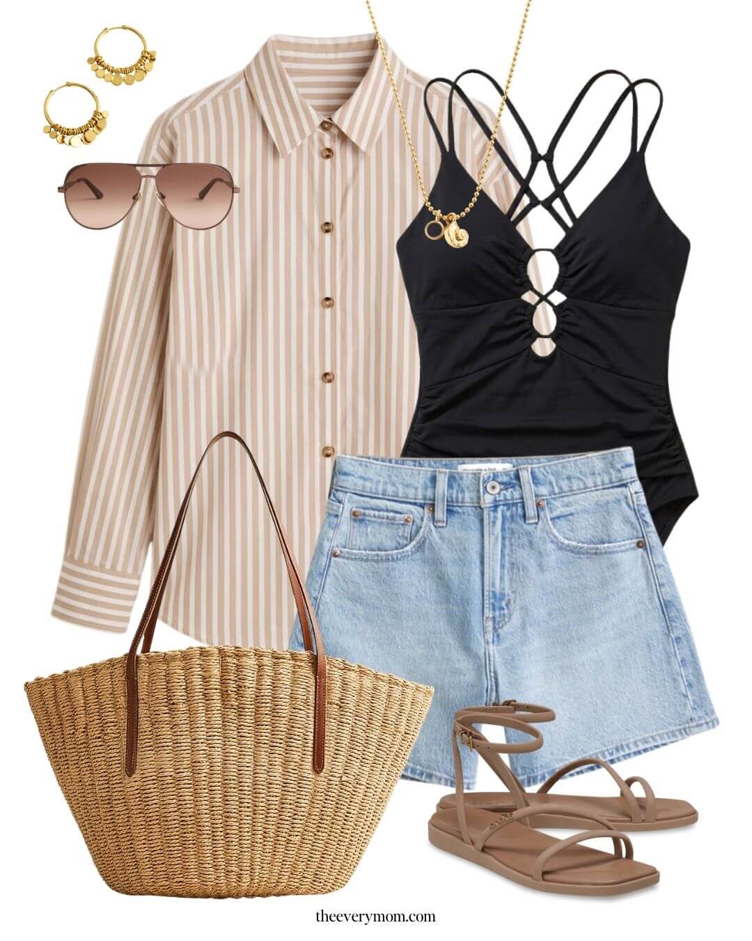 casual summer outfit for moms.