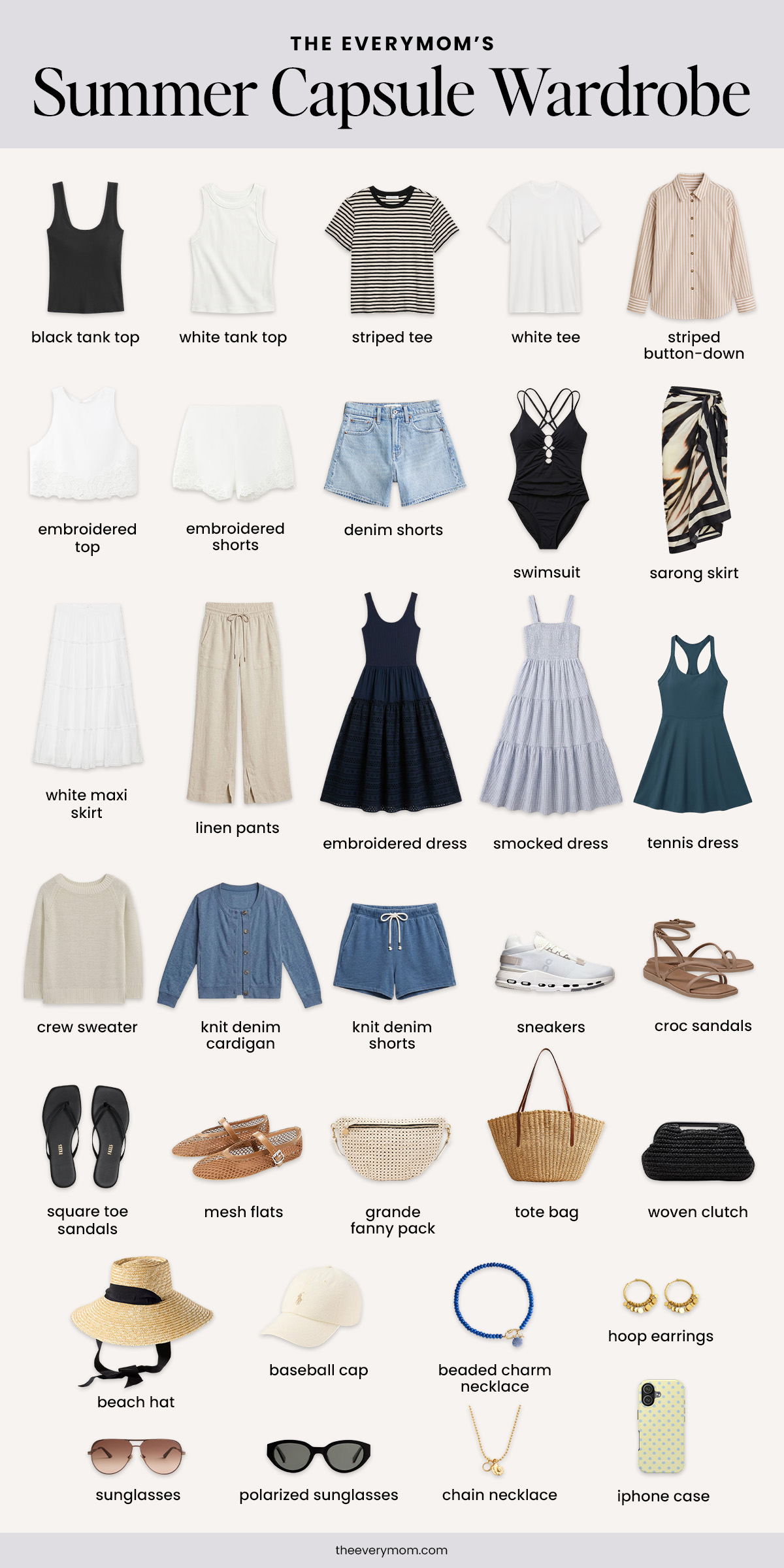 Everymom's 2026 summer capsule wardrobe