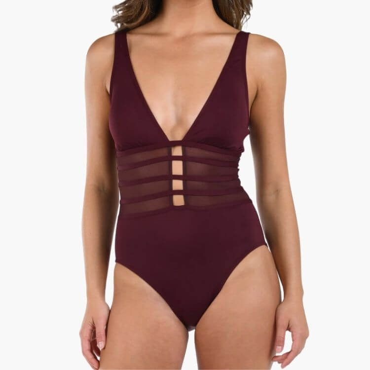 Strappy Mesh Inset One-Piece
