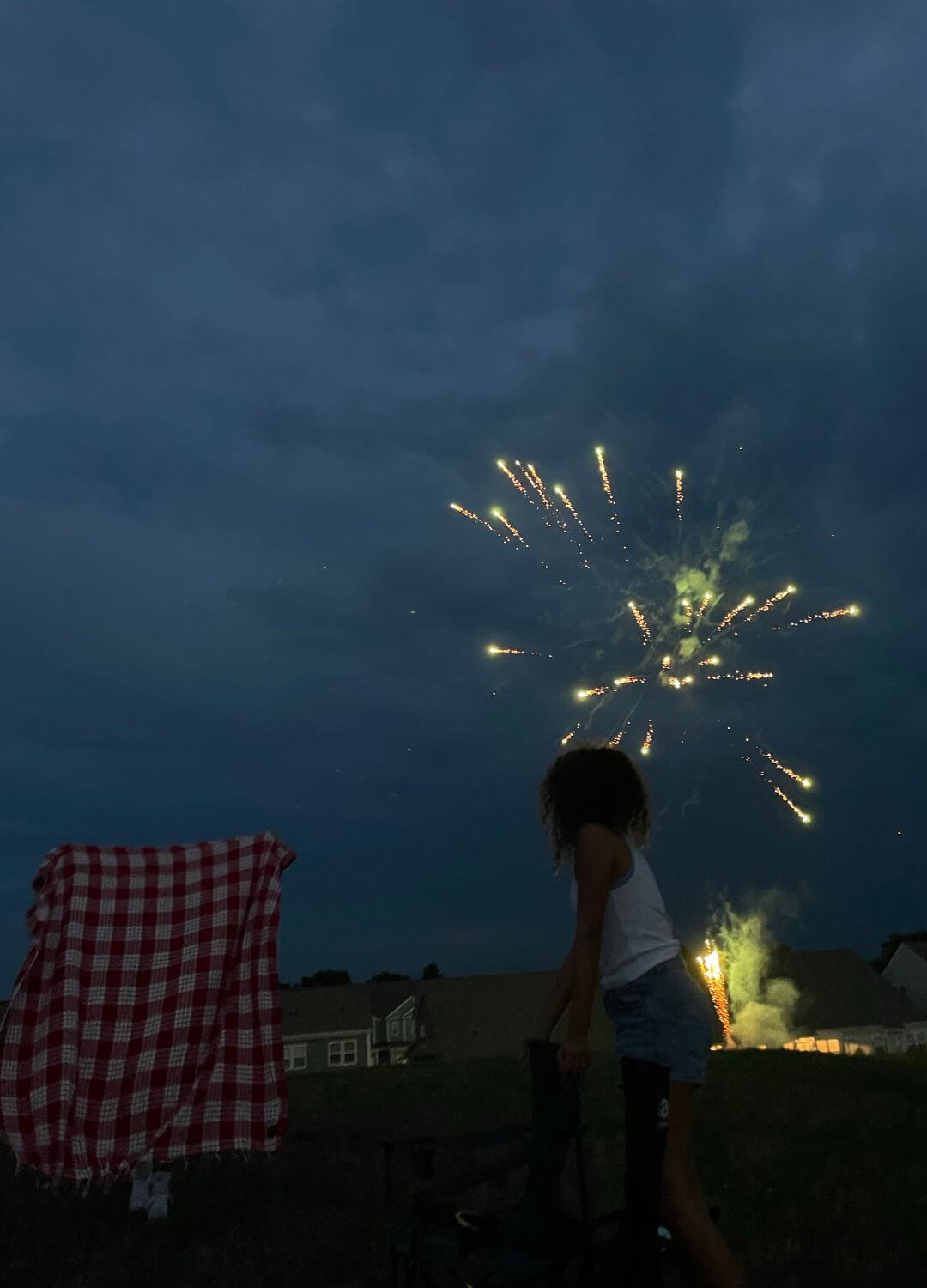 girl watching fireworks