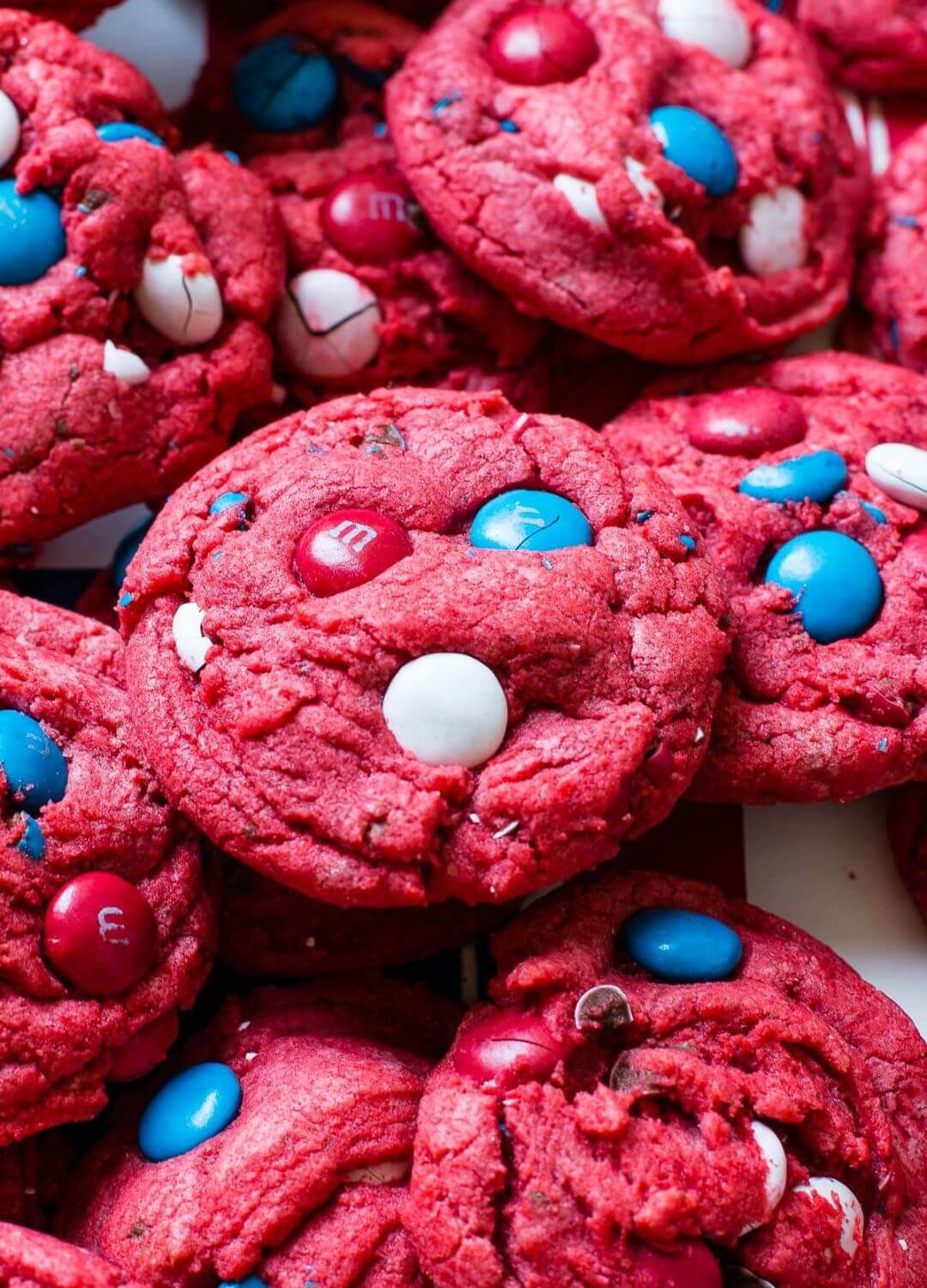 red white and blue m&m cookies