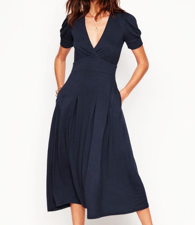 Kristen Pleated Jersey Dress