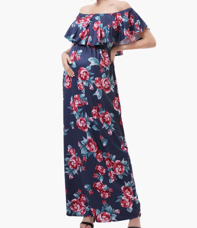 Off the Shoulder Maternity Dress