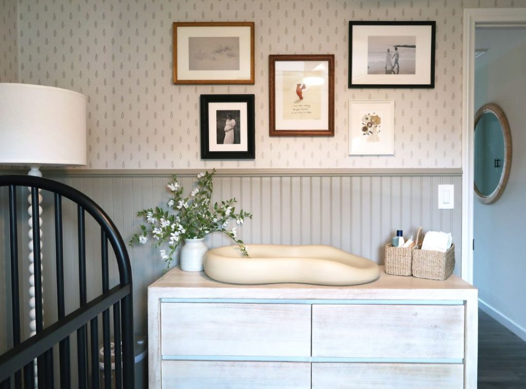 neutral nursery gallery wall