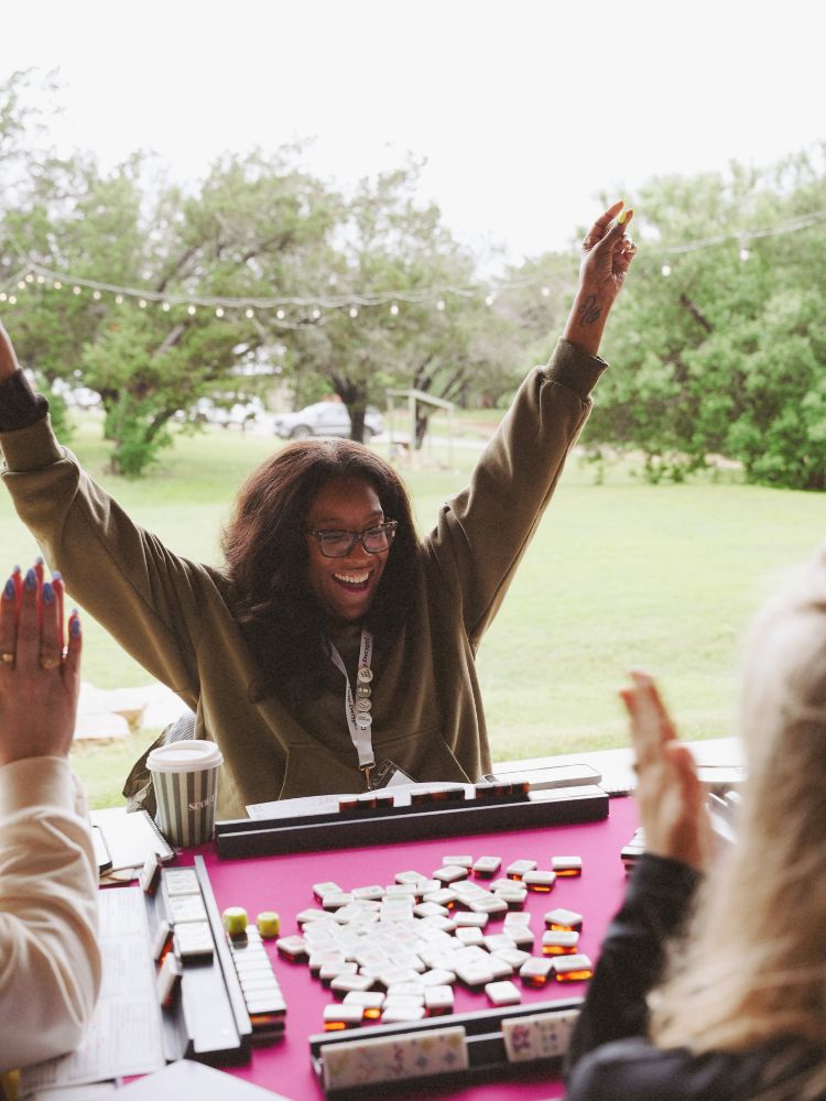 learning to play mahjong with friends