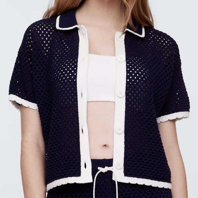 Collared Crochet Cardigan