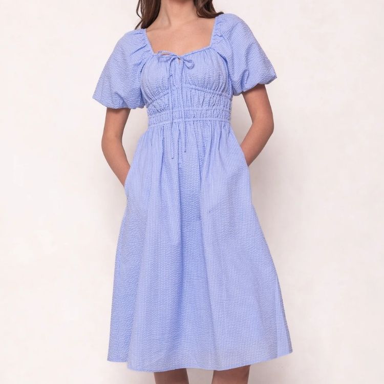 Blue Seersucker Countryside Dress
