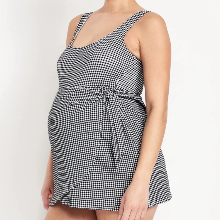 Classic Wrap Pique Swim Dress