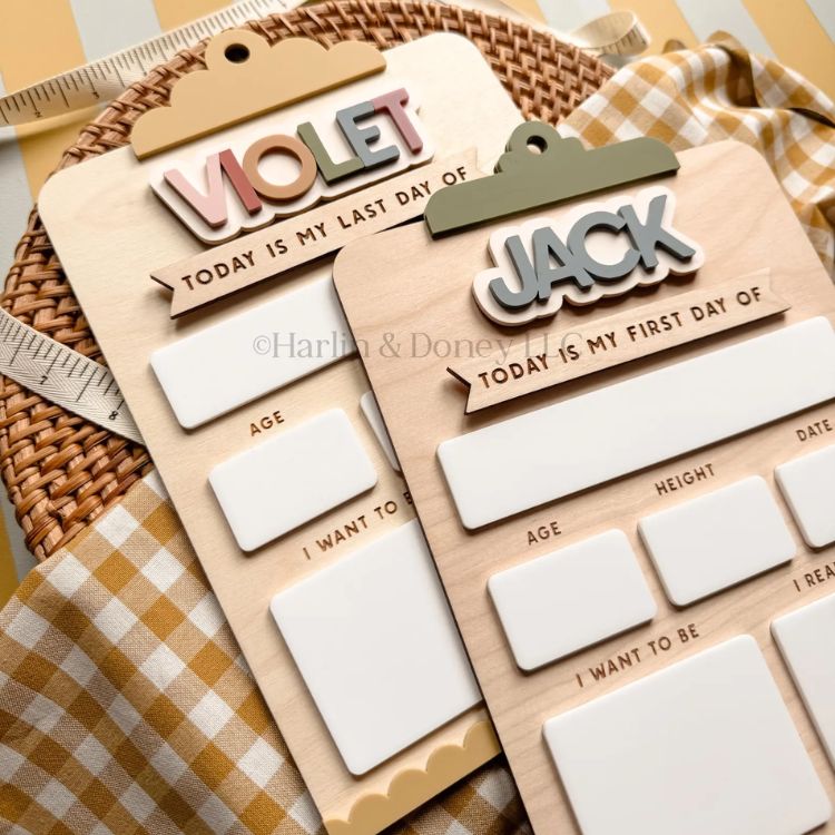 Personalized First Day of School Dry Erase Board