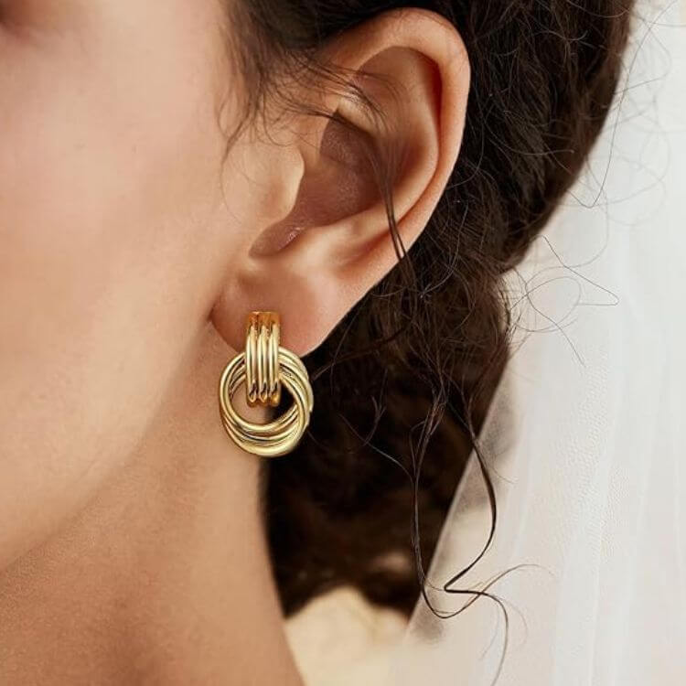 Gold Knotted Earrings
