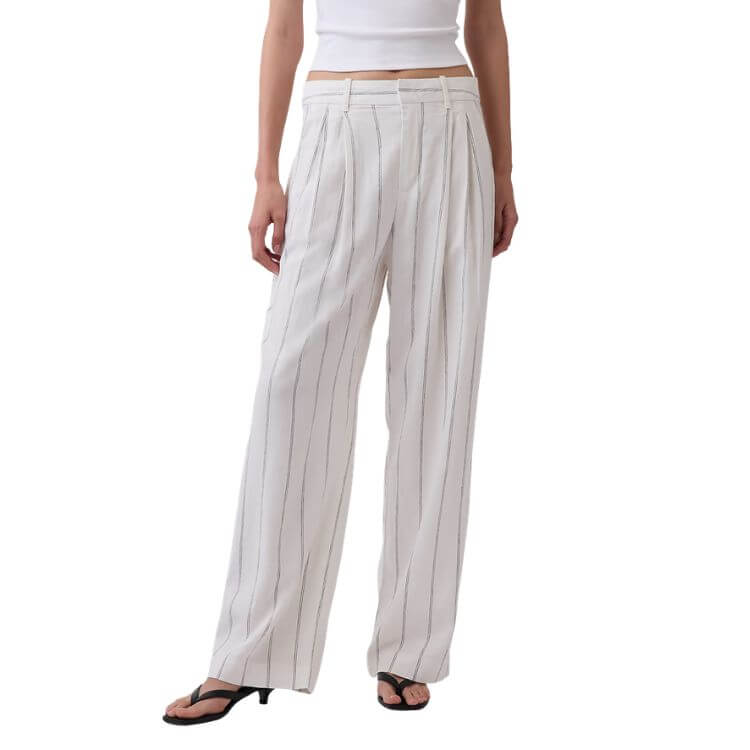 365 High Rise Linen-Blend Trousers