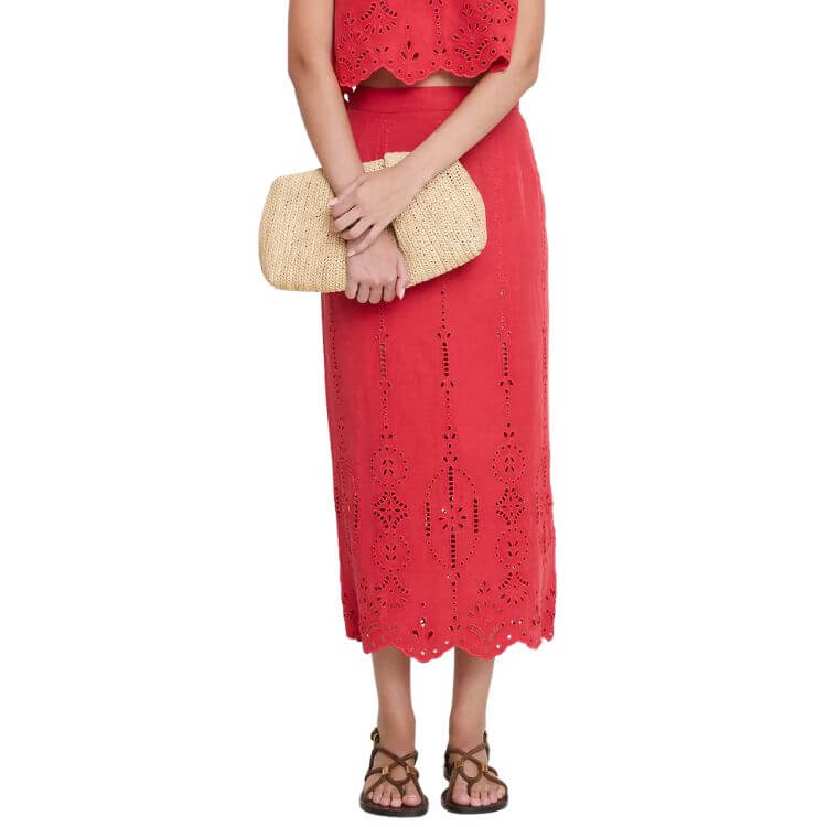 Linen Eyelet Skirt